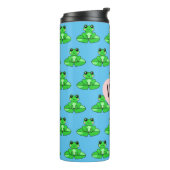 Personalisierter Niedlicher Frosch | Name im Herze Thermosbecher (Nach links gedreht)