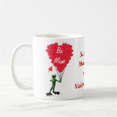 Personalisierter niedlicher Frosch Valentinstag Kaffeetasse (Links)