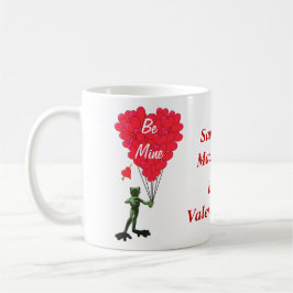 Personalisierter niedlicher Frosch Valentinstag Kaffeetasse