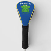 Personalisierter niedlicher Froschlogo individuell Golf Headcover (Vorderseite)