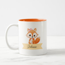 Personalisierter niedlicher Fuchs Zweifarbige Tasse