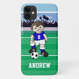 Personalisierter niedlicher Fußballjunge Case-Mate iPhone Hülle