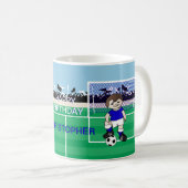 Personalisierter niedlicher Fußballjunge Kaffeetasse (VorderseiteRechts)