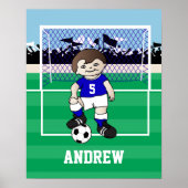 Personalisierter niedlicher Fußballjunge Poster (Vorne)