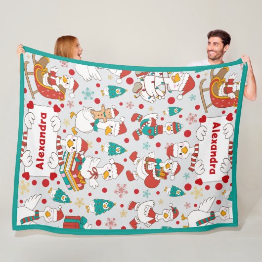 Personalisierter Niedlicher Gänsename Fleecedecke (Beispiel)