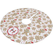 Personalisierter Niedlicher Gingerbrei Mann Weihna Polyester Weihnachtsbaumdecke (Schrägansicht)