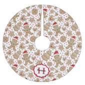 Personalisierter Niedlicher Gingerbrei Mann Weihna Polyester Weihnachtsbaumdecke (Vorderseite)