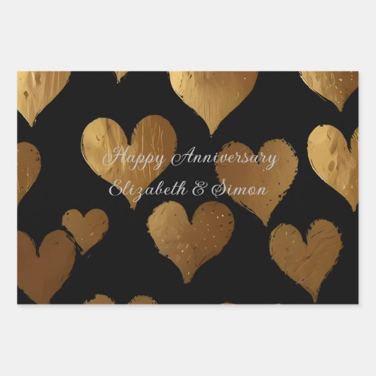 Personalisierter Niedlicher glücklicher Jahrestag Geschenkpapier Set (Vorderseite 2)