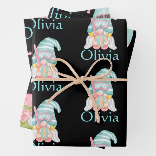 Personalisierter Niedlicher Gnome - Weihnachten Geschenkpapier Set (Beispiel)