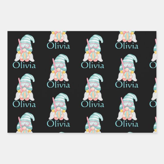 Personalisierter Niedlicher Gnome - Weihnachten Geschenkpapier Set (Vorderseite)