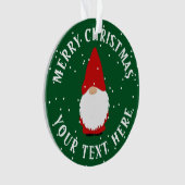 Personalisierter niedlicher Gnome Weihnachts-Foto Ornament (Vorderseite)