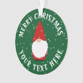 Personalisierter niedlicher Gnome Weihnachts-Foto Ornament (Vorderseite)