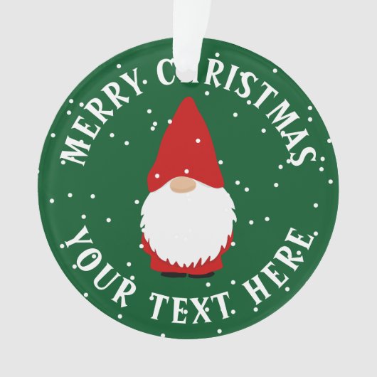 Personalisierter niedlicher Gnome Weihnachts-Foto Ornament (Vorderseite)