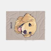 Personalisierter Niedlicher Golden Retriever Fleecedecke (Vorderseite (Horizontal))