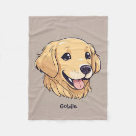 Personalisierter Niedlicher Golden Retriever Fleecedecke