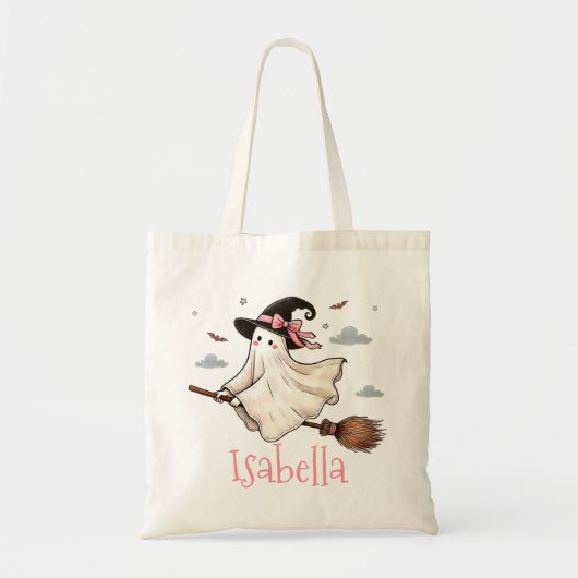 Personalisierter Niedlicher Hexentrick oder Bonbon Tragetasche (Vorne)