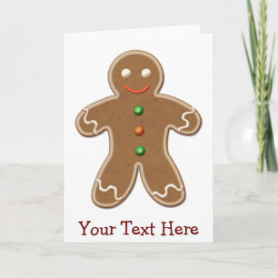 Personalisierter Niedlicher Holiday Gingerbrot Man Feiertagskarte