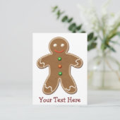 Personalisierter Niedlicher Holiday Gingerbrot Man Feiertagspostkarte (Stehend Vorderseite)