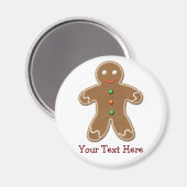 Personalisierter Niedlicher Holiday Gingerbrot Man Magnet (Vorderseite/Rückseite)