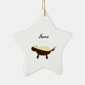 Personalisierter niedlicher Honignamensdachs Keramik Ornament (Rechts)