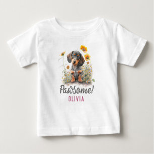 Personalisierter Niedlicher Hund Dackel Baby T-shirt