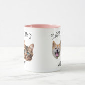 Personalisierter Niedlicher Hund Katze Gesicht Tas Tasse (Zentrum)