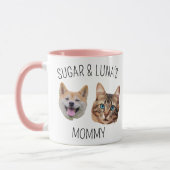Personalisierter Niedlicher Hund Katze Gesicht Tas Tasse (Links)