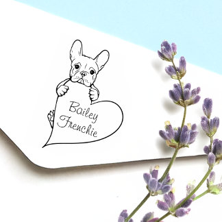 Personalisierter Niedlicher Hund mit einem herz-fr Gummistempel