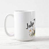 Personalisierter Niedlicher Hund mit Wildblumen Kaffeetasse (Links)