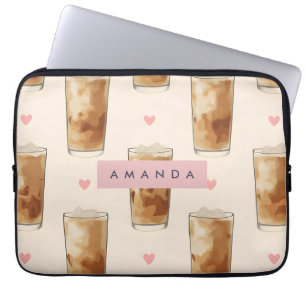 Personalisierter Niedlicher Icate-Kaffee mit Herzm Laptopschutzhülle