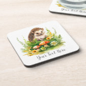 Personalisierter Niedlicher Igel Getränkeuntersetzer (Linke Seite)