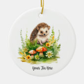Personalisierter Niedlicher Igel Keramik Ornament (Vorne)