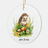 Personalisierter Niedlicher Igel Keramik Ornament (Links)