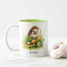 Personalisierter Niedlicher Igel Zweifarbige Tasse