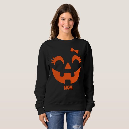 Personalisierter Niedlicher Jack O' Lantern Face Sweatshirt (Vorne ganz)