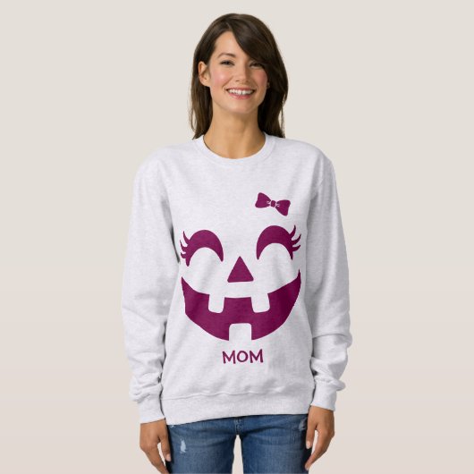 Personalisierter Niedlicher Jack O' Lantern Face Sweatshirt (Vorne ganz)