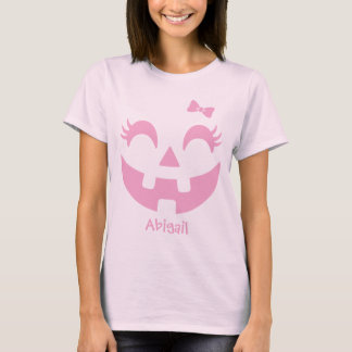 Personalisierter Niedlicher Jack O' Lantern Face T-Shirt