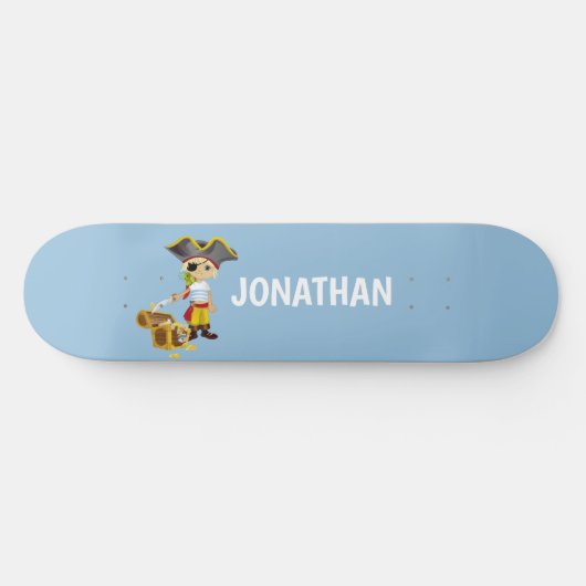 Personalisierter niedlicher Junge PIRATE Skateboard (Horizontal)