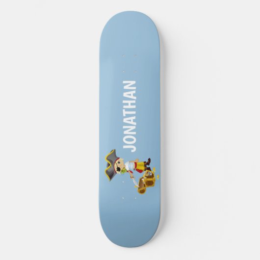 Personalisierter niedlicher Junge PIRATE Skateboard (Vorderseite)