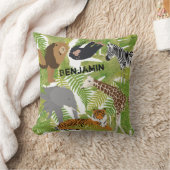 Personalisierter Niedlicher Jungle Animals Safari Kissen (Decke)