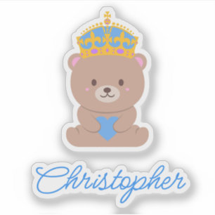 Personalisierter Niedlicher Kawaii Blue Royal Prin Aufkleber