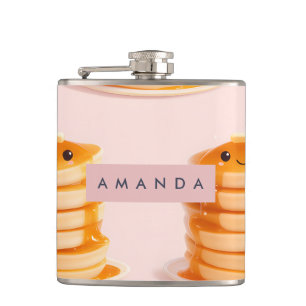 Personalisierter Niedlicher Kawaii Pancake Stapel  Flachmann