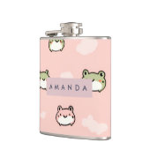 Personalisierter Niedlicher Kawaii Pastel Frosch D Flachmann (Links)
