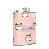Personalisierter Niedlicher Kawaii Pastel Frosch D Flachmann (Rechts)
