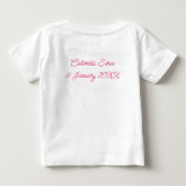 Personalisierter Niedlicher Kawaii Rosa Herzkatzen Baby T-shirt (Rückseite)