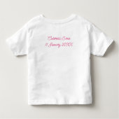 Personalisierter Niedlicher Kawaii Rosa Mops Name Kleinkind T-shirt (Rückseite)