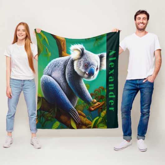 Personalisierter Niedlicher Koala-Bär Fleecedecke (Beispiel)
