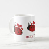 personalisierter niedlicher Ladybug Kaffeetasse (Vorderseite Links)