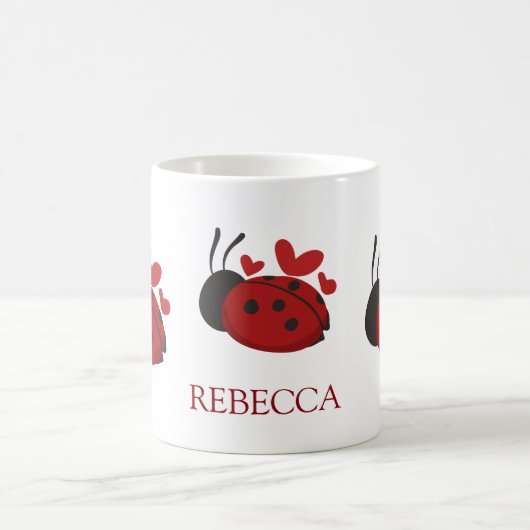 personalisierter niedlicher Ladybug Kaffeetasse (Mittel)