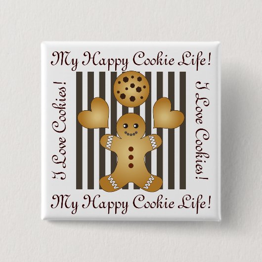 Personalisierter Niedlicher Lebkuchen Mann Keks Button (Vorderseite)